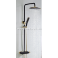 Matte Black Thermostatic Shower Mixer With Shelf